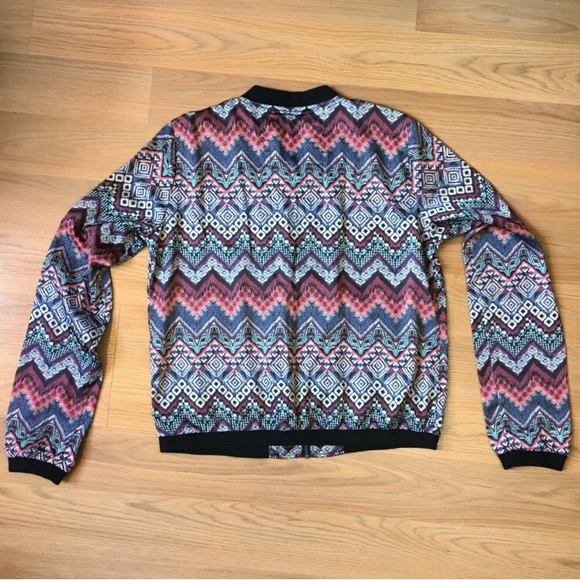 Garage Chevron Printed Lightweight Bomber Jacket Size M - Picture 2 of 7